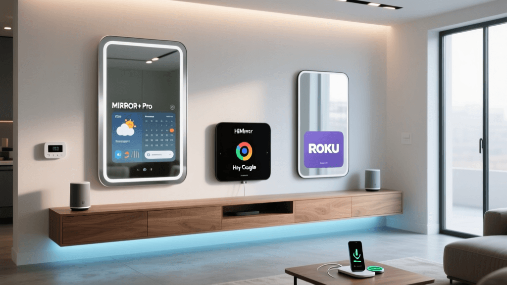 Best Google Home-Compatible Smart Mirror Reviewed: MIRROR+ Pro vs. HiMirror Mini vs. ROKU Smart Mirror