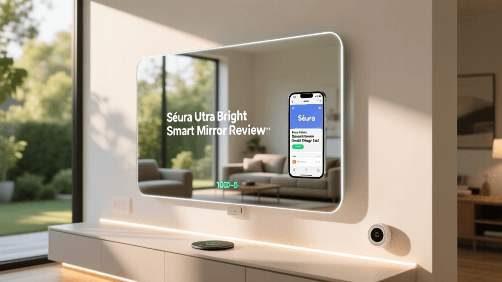 Séura Ultra Bright Smart Mirror Review: Sunlight Display Test