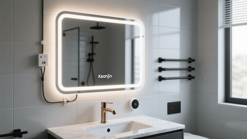 Keonjiin Smart Bathroom Mirror Hardwired Installation Review